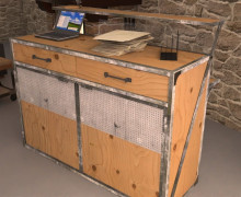 Comptoir de magasin simple Comptoir de magasin - Design industriel.